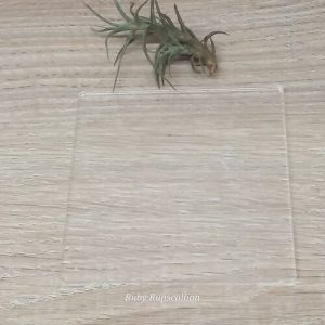 Coaster 100mm Square Acrylic Clear 3mm (Packs of 10)