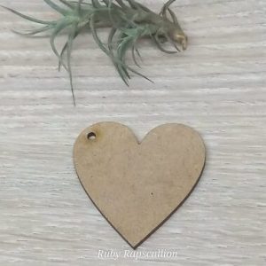 Keyring MDF Wooden Heart 50mm